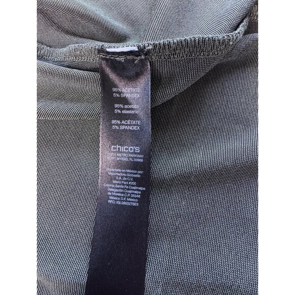 Chicos Women's Travelers Open Front Jacket SZ 2/L Green Mature Travel Long Sleev - Picture 6 of 7